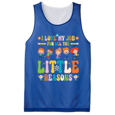 I Love My Job For All The Little Reason Kindergarten Teacher Gift Mesh Reversible Basketball Jersey Tank