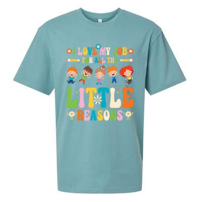 I Love My Job For All The Little Reason Kindergarten Teacher Gift Sueded Cloud Jersey T-Shirt