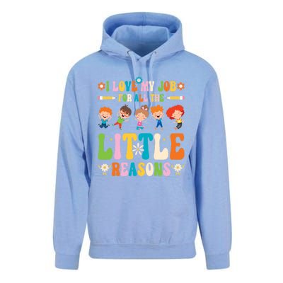 I Love My Job For All The Little Reason Kindergarten Teacher Gift Unisex Surf Hoodie