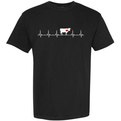 I Love My Cow Valve EKG Heartbeat animal Garment-Dyed Heavyweight T-Shirt