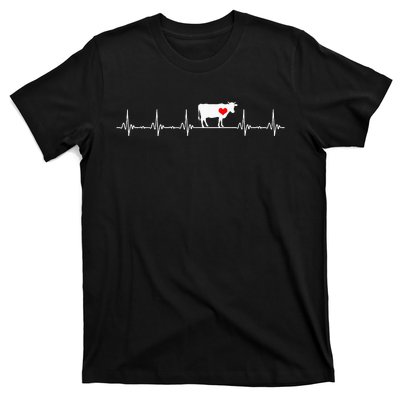 I Love My Cow Valve EKG Heartbeat animal T-Shirt