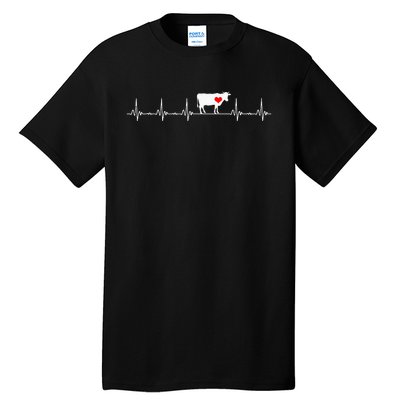 I Love My Cow Valve EKG Heartbeat animal Tall T-Shirt