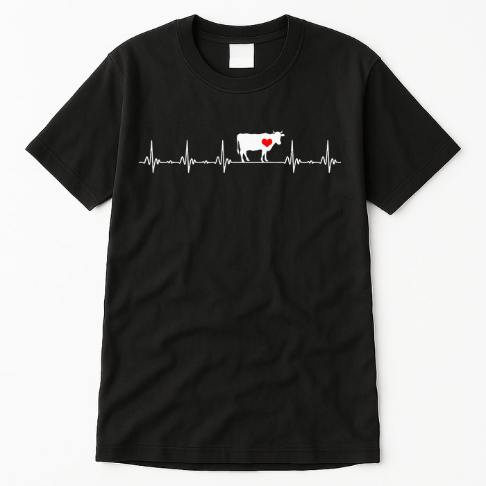 I Love My Cow Valve EKG Heartbeat animal Tall T-Shirt