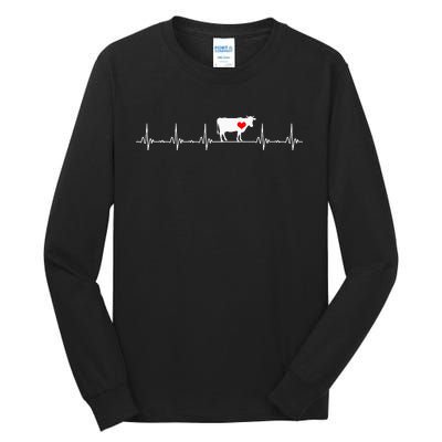 I Love My Cow Valve EKG Heartbeat animal Tall Long Sleeve T-Shirt