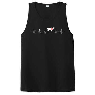 I Love My Cow Valve EKG Heartbeat animal PosiCharge Competitor Tank