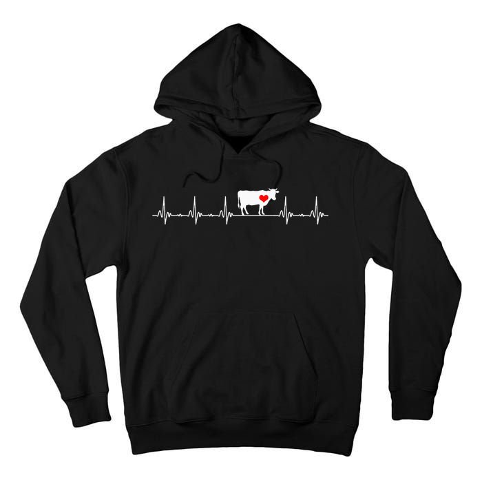 I Love My Cow Valve EKG Heartbeat animal Tall Hoodie