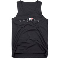 I Love My Cow Valve EKG Heartbeat animal Tank Top