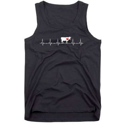 I Love My Cow Valve EKG Heartbeat animal Tank Top