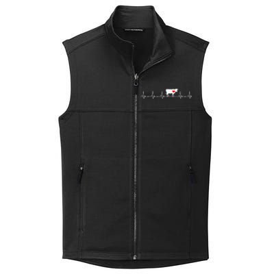 I Love My Cow Valve EKG Heartbeat animal Collective Smooth Fleece Vest