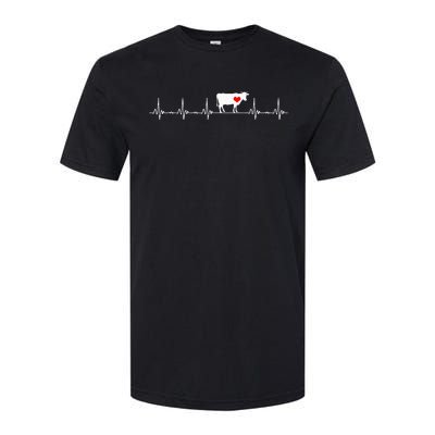 I Love My Cow Valve EKG Heartbeat animal Softstyle CVC T-Shirt