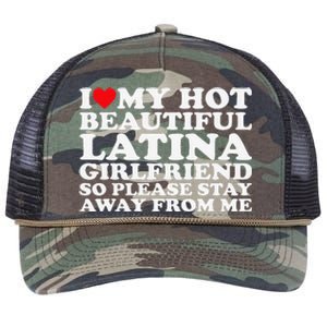 I Love My Hot Beautiful Latina Girlfriend So Please Stay Retro Rope Trucker Hat Cap