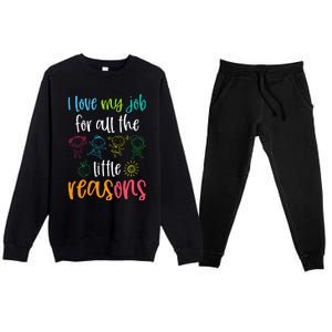 I Love My Job For All The Little Reasons Premium Crewneck Sweatsuit Set