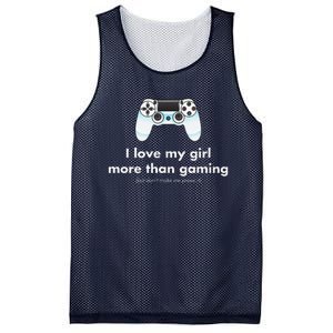 I Love My Girl More Than Gaming Funny Gamer Boyfriend Mesh Reversible Basketball Jersey Tank