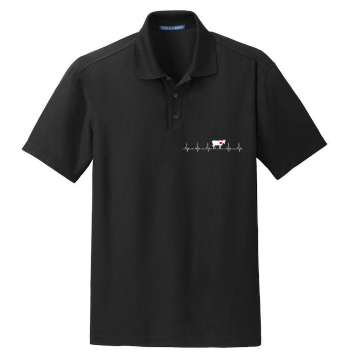 I Love My Cow Valve EKG Heartbeat Heart Patient Dry Zone Grid Polo