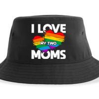 I Love My Two Moms LGTBQ Pride Month Lesbian Queer Gift LGBT Sustainable Bucket Hat