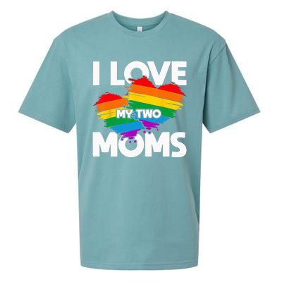 I Love My Two Moms LGTBQ Pride Month Lesbian Queer Gift LGBT Sueded Cloud Jersey T-Shirt