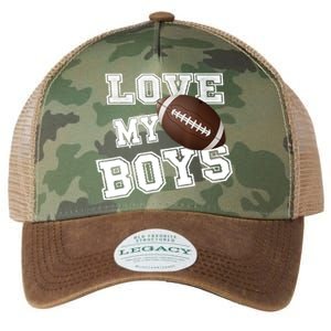 I Love My Boy Football For MomsCute Football Mom Legacy Tie Dye Trucker Hat