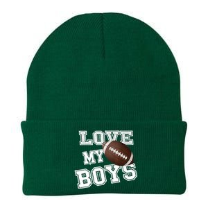 I Love My Boy Football For MomsCute Football Mom Knit Cap Winter Beanie