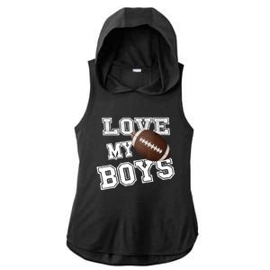 I Love My Boy Football For MomsCute Football Mom Ladies PosiCharge Tri-Blend Wicking Draft Hoodie Tank