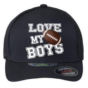 I Love My Boy Football For MomsCute Football Mom Flexfit Unipanel Trucker Cap