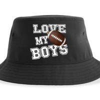 I Love My Boy Football For MomsCute Football Mom Sustainable Bucket Hat