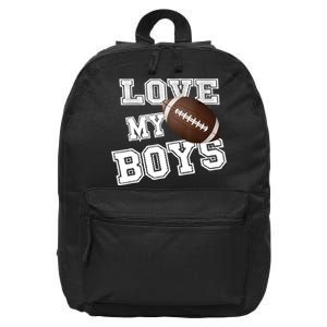 I Love My Boy Football For MomsCute Football Mom 16 in Basic Backpack