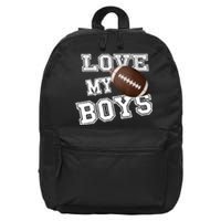 I Love My Boy Football For MomsCute Football Mom 16 in Basic Backpack