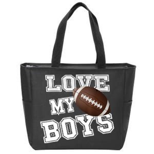 I Love My Boy Football For MomsCute Football Mom Zip Tote Bag