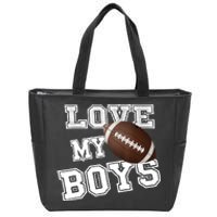 I Love My Boy Football For MomsCute Football Mom Zip Tote Bag