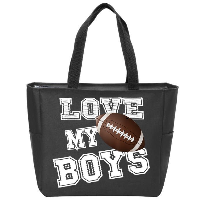 I Love My Boy Football For MomsCute Football Mom Zip Tote Bag