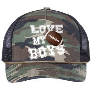 I Love My Boy Football For MomsCute Football Mom Retro Rope Trucker Hat Cap