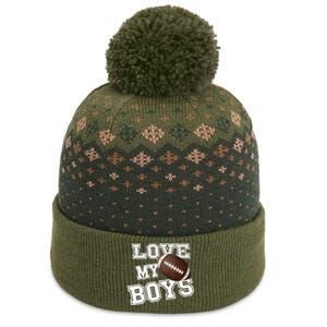 I Love My Boy Football For MomsCute Football Mom The Baniff Cuffed Pom Beanie