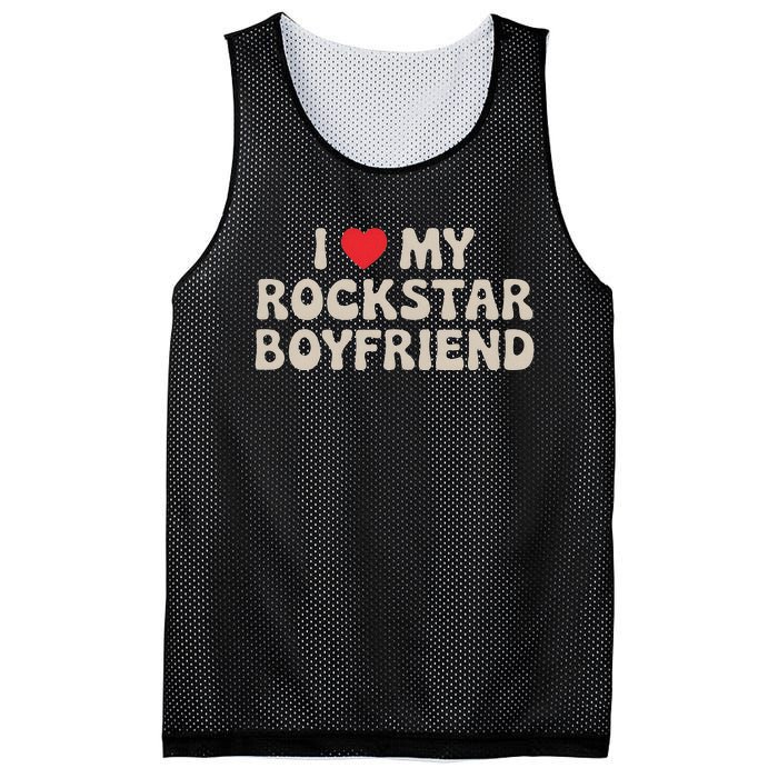 I Love My Rockstar Boyfriend I Heart My Rockstar Boyfriend Mesh Reversible Basketball Jersey Tank