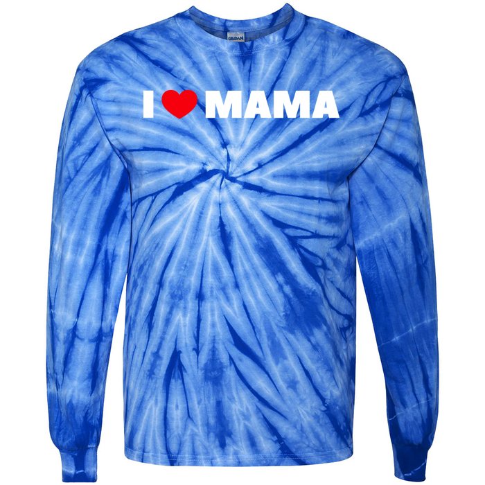 I Love Mama Gift Tie-Dye Long Sleeve Shirt