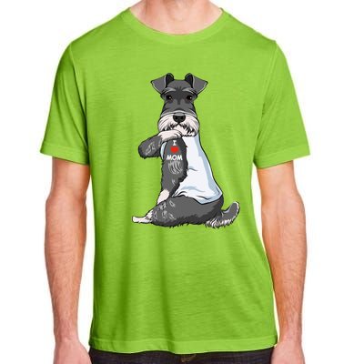 I Love Mom Tattoo Schnauzer Mom Dog Lover Funny Gift Adult ChromaSoft Performance T-Shirt