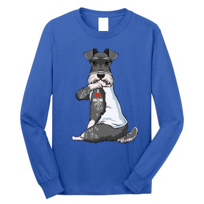 I Love Mom Tattoo Schnauzer Mom Dog Lover Funny Gift Long Sleeve Shirt