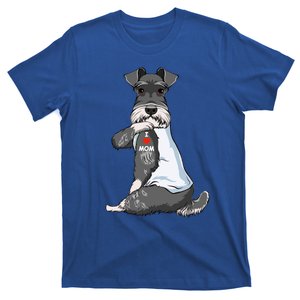 I Love Mom Tattoo Schnauzer Mom Dog Lover Funny Gift T-Shirt