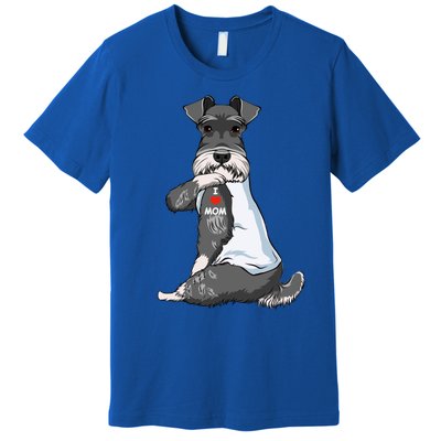 I Love Mom Tattoo Schnauzer Mom Dog Lover Funny Gift Premium T-Shirt