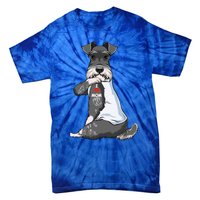 I Love Mom Tattoo Schnauzer Mom Dog Lover Funny Gift Tie-Dye T-Shirt