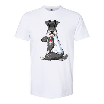 I Love Mom Tattoo Schnauzer Mom Dog Lover Funny Gift Softstyle CVC T-Shirt