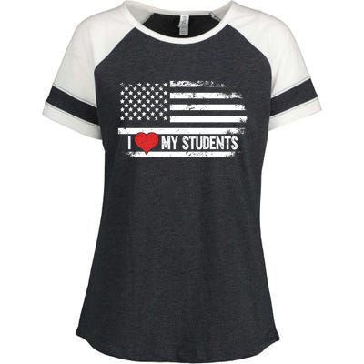 I Love My Students Cool Gift Enza Ladies Jersey Colorblock Tee