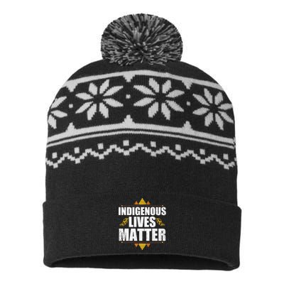 Indigenous Lives Matter Native American Indigenous Peoples Day USA-Made Snowflake Beanie