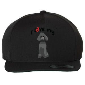 I Love My Black Standard Poodle Dog Wool Snapback Cap