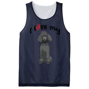 I Love My Black Standard Poodle Dog Mesh Reversible Basketball Jersey Tank