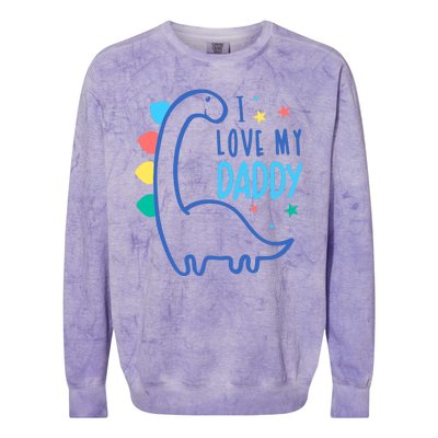 I Love My Daddy Dinosaur Colorblast Crewneck Sweatshirt