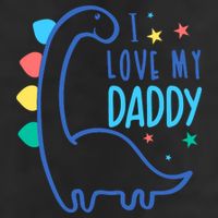 I Love My Daddy Dinosaur 7 Panel Mesh Trucker Snapback Hat