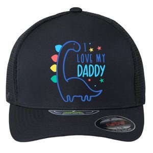 I Love My Daddy Dinosaur Flexfit Unipanel Trucker Cap