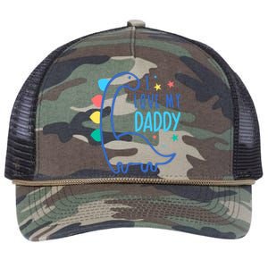 I Love My Daddy Dinosaur Retro Rope Trucker Hat Cap