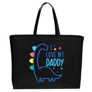 I Love My Daddy Dinosaur Cotton Canvas Jumbo Tote