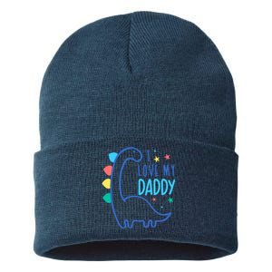 I Love My Daddy Dinosaur Sustainable Knit Beanie